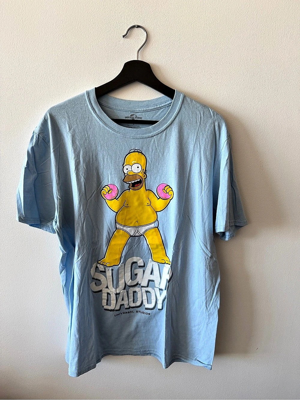 Universal Studios The Simpsons Homer “Sugar Daddy” T-Shirt, Blue – Size L
